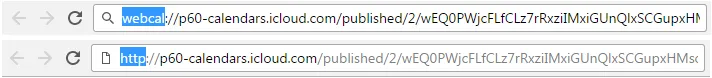 Webcal & Http