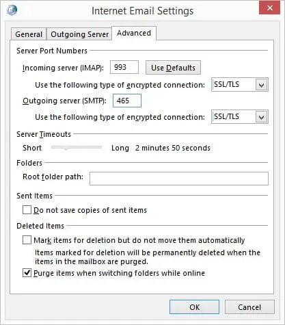 IMAP server and SMTP server