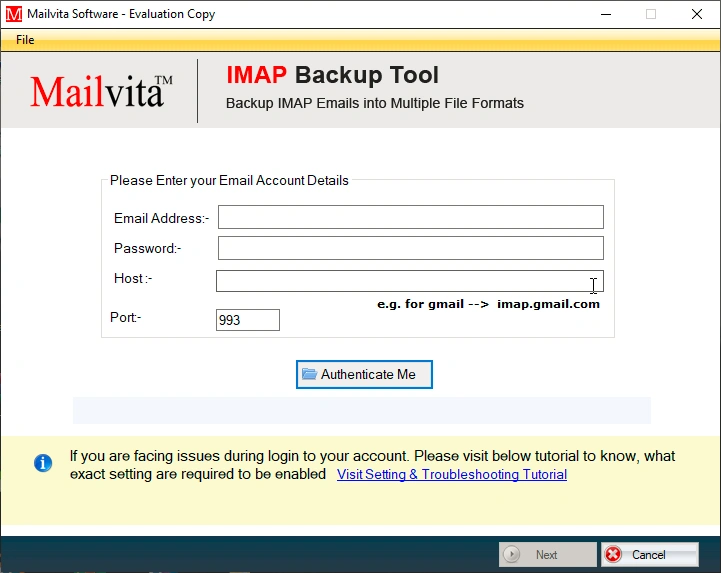 backup for imap